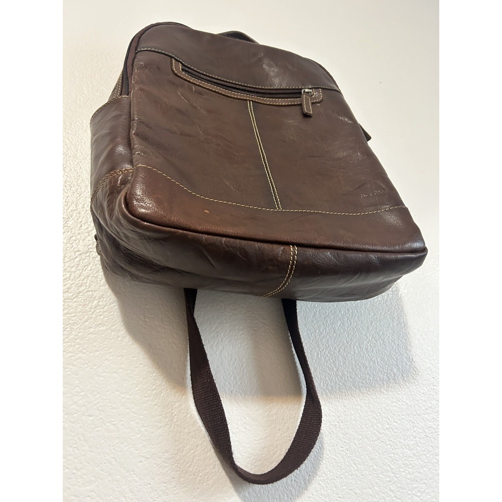 Jack Georges Voyager Brown Leather Convertible Messenger Bag to Backpack. Pre-ow - Picture 3 of 15